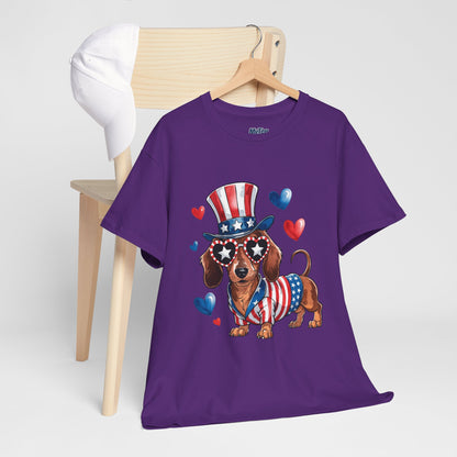 Patriotic Dachshund Unisex T-Shirt | Dog Lover Gift, July 4th Celebration