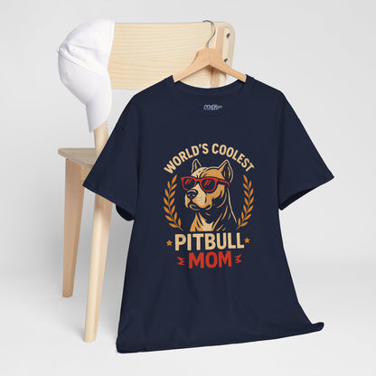 World's Coolest Pitbull Mom T-Shirt | Gift For Dog Mom