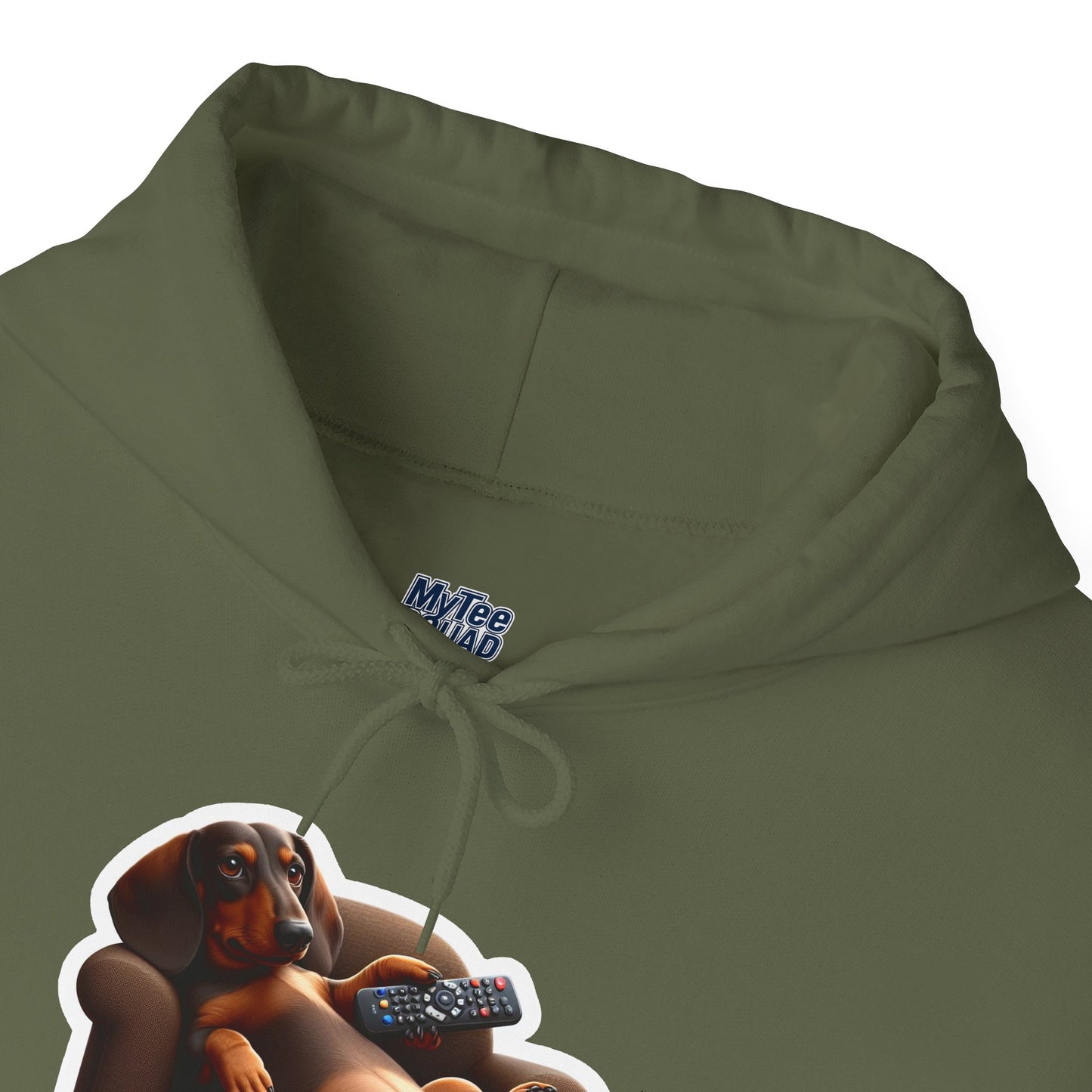 Dachshund TV Boss Unisex Hoodie– Funny Wiener Dog Relax Tee