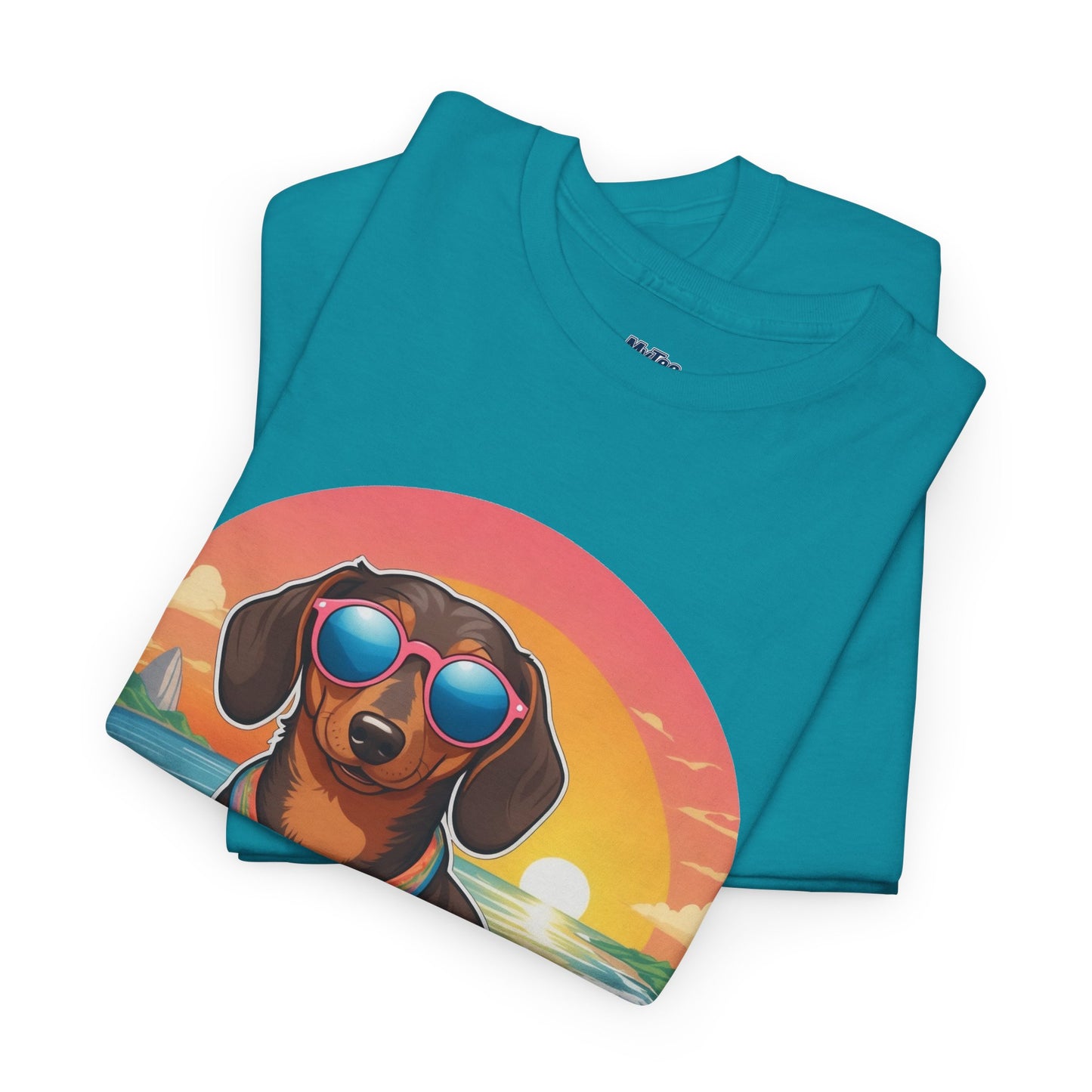 Dachshund Summer Style T-Shirt – Sunglasses & Sand Pup Design