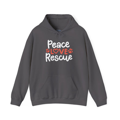 Peace, Love, Rescue Hoodie | Pet Adoption Awareness