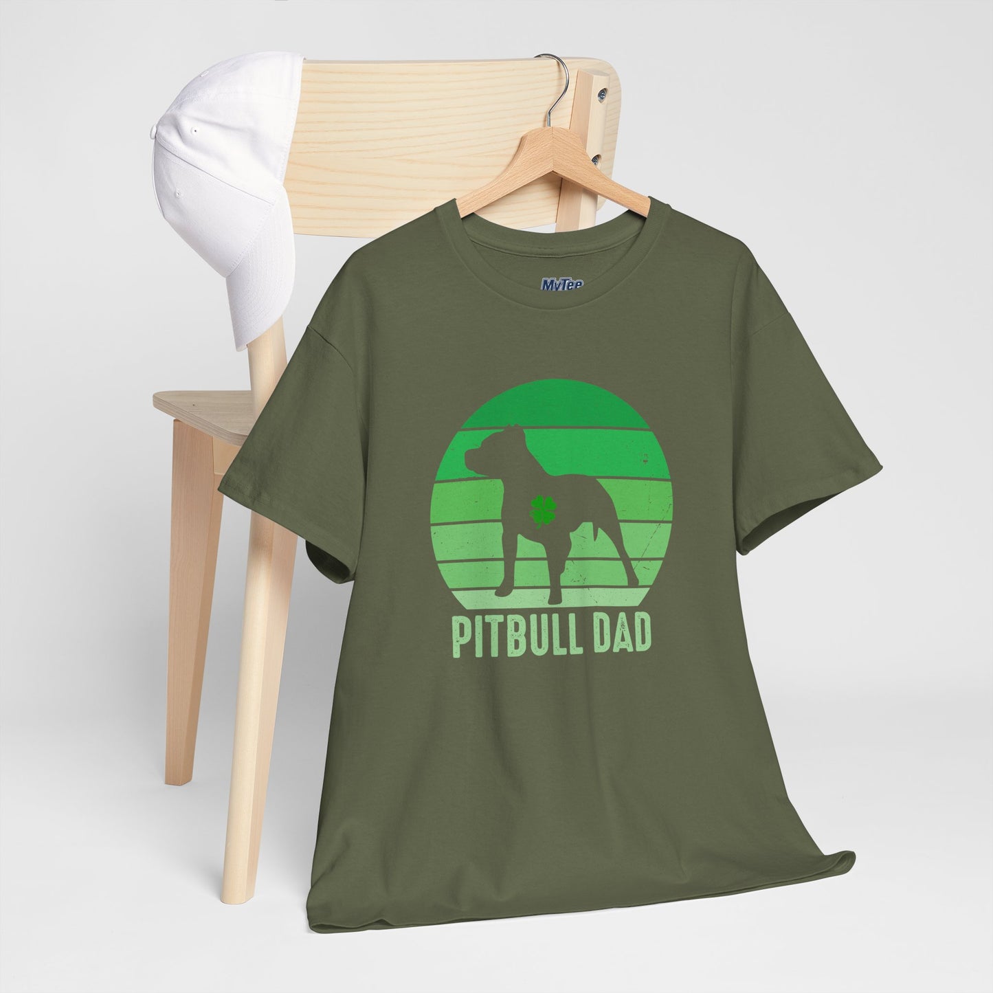 Pitbull Dad Heavy Cotton Tee | Father's Day Gift