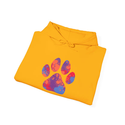 Colorful Paw Print Unisex Hoodie - Cozy Gift For Pet Lovers, Dog Mom/Dad Gift