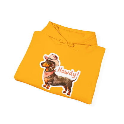 Dachshund Howdy Unisex Hoodie – For Proud Pup Parents With Western Soul