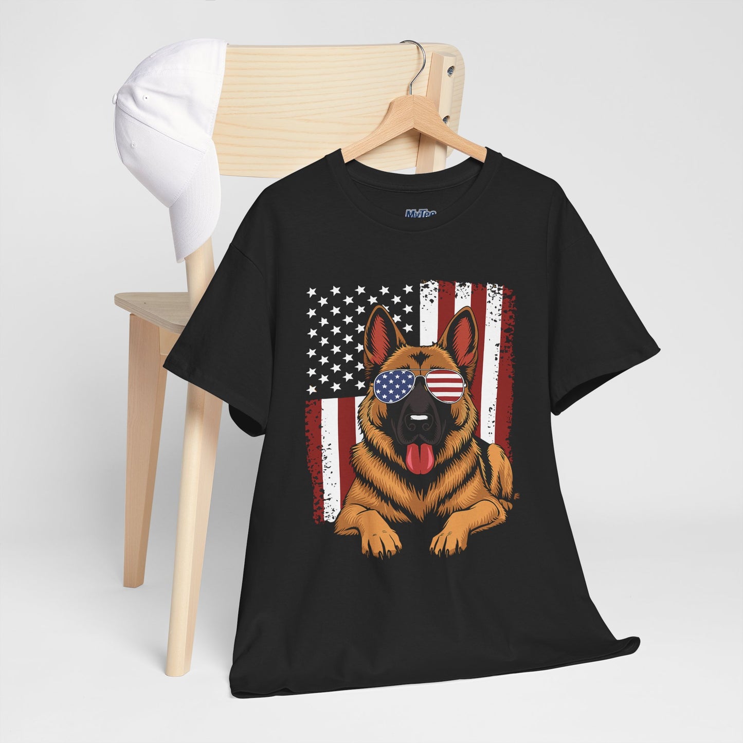 Patriotic German Shepherd Cotton T-Shirt | Tee