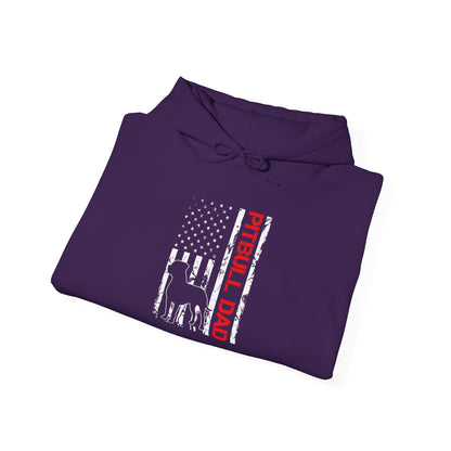 Patriotic Pitbull Dad Hoodie - Gift for Father's Day