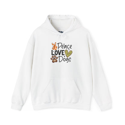 Peace Love Dogs Hoodie - Animal Enthusiasts, Casual Wear, Everyday Comfort