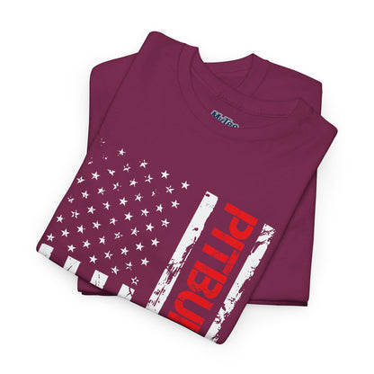 Patriotic Pitbull Dad Heavy Cotton T-Shirt | Father's Day Gift