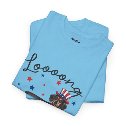 Patriotic Dachshund Loooong Live Freedom Unisex T-Shirt