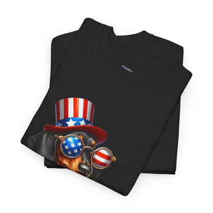Patriotic Dachshund 4th of July T-Shirt | Red, White & Woof Style
