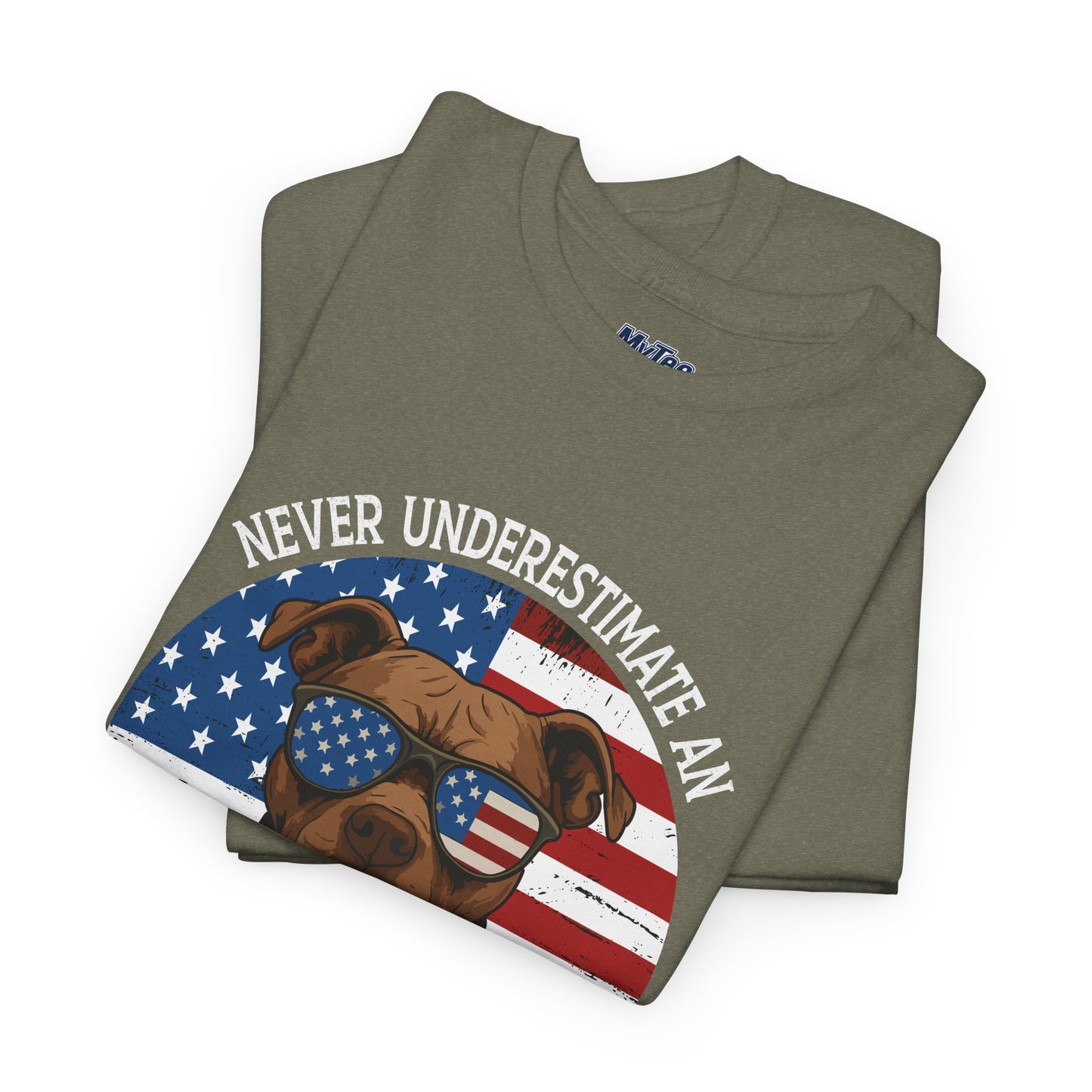 Never Underestimate An Old Man With A Pitbull T-Shirt | Gift For Dog Father