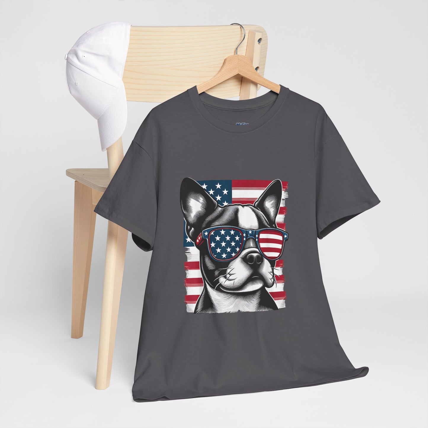 Patriotic Boston Terrier with Sunglasses Unisex T-Shirt
