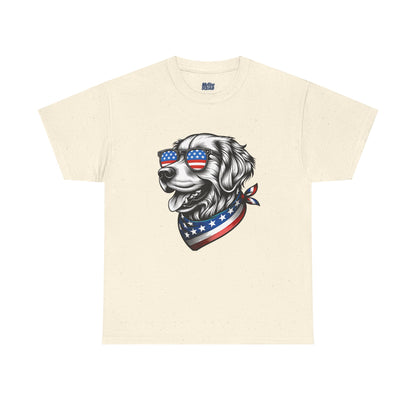 Patriotic Golden Retriever With Sunglasses Unisex T-Shirt
