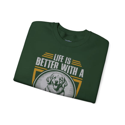 Life Is Better with a Golden Retriever Sweatshirt – Cozy Dog Lover Crewneck