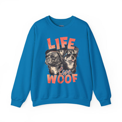 Life Love Woof Sweatshirt – Cozy Dog Lover Crewneck