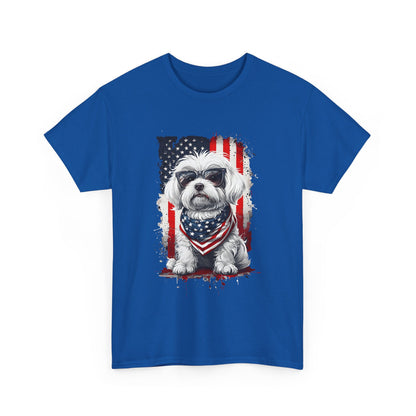 Patriotic Havanese Unisex Cotton T-Shirt