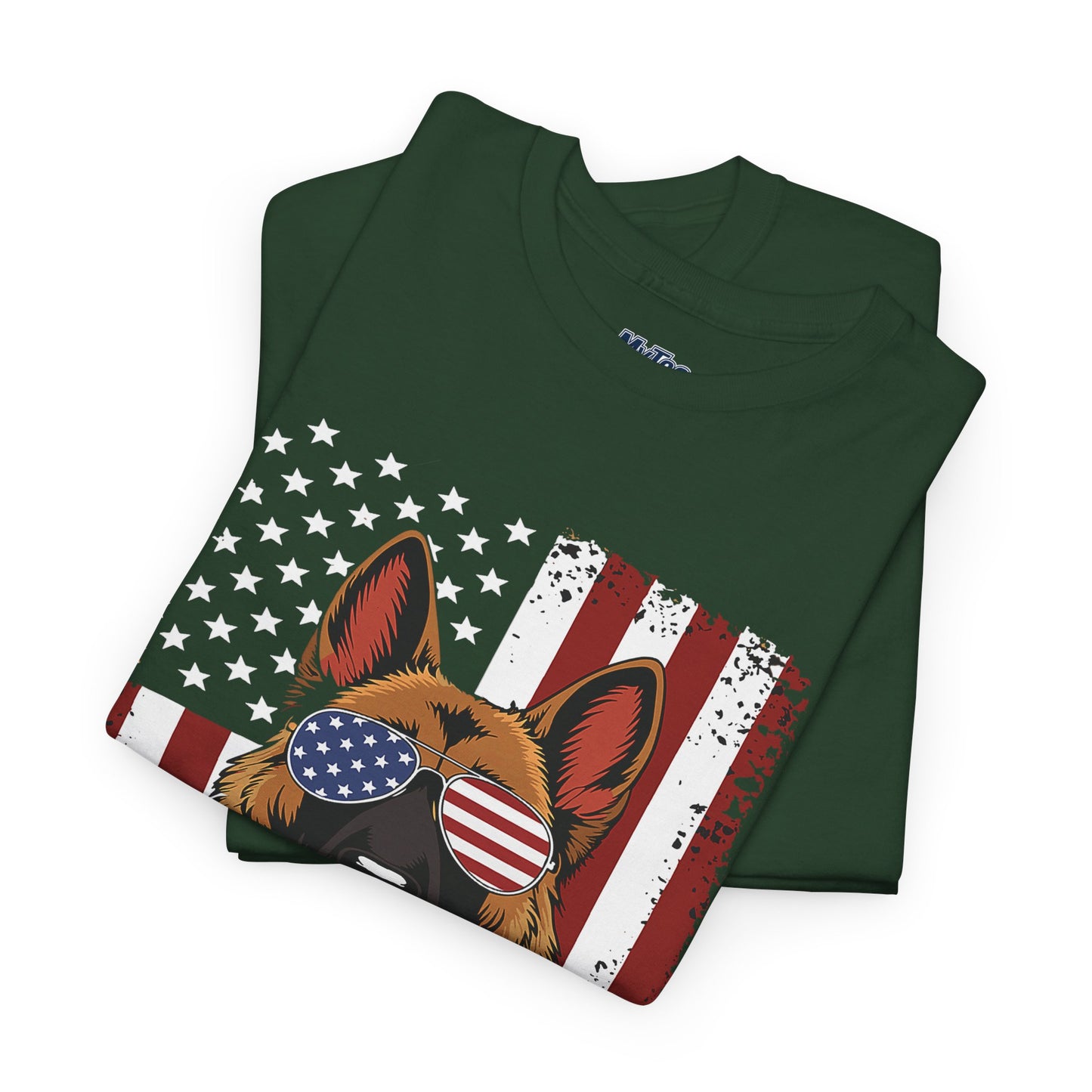 Patriotic German Shepherd Cotton T-Shirt | Tee