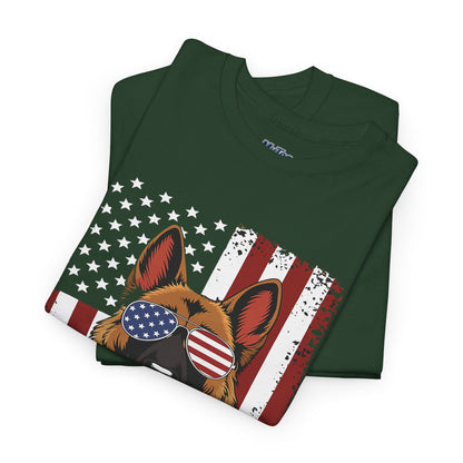 Patriotic German Shepherd Cotton T-Shirt | Tee