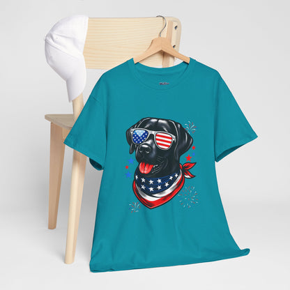 Patriotic American Labrador Retriever With Sunglasses Unisex T-Shirt