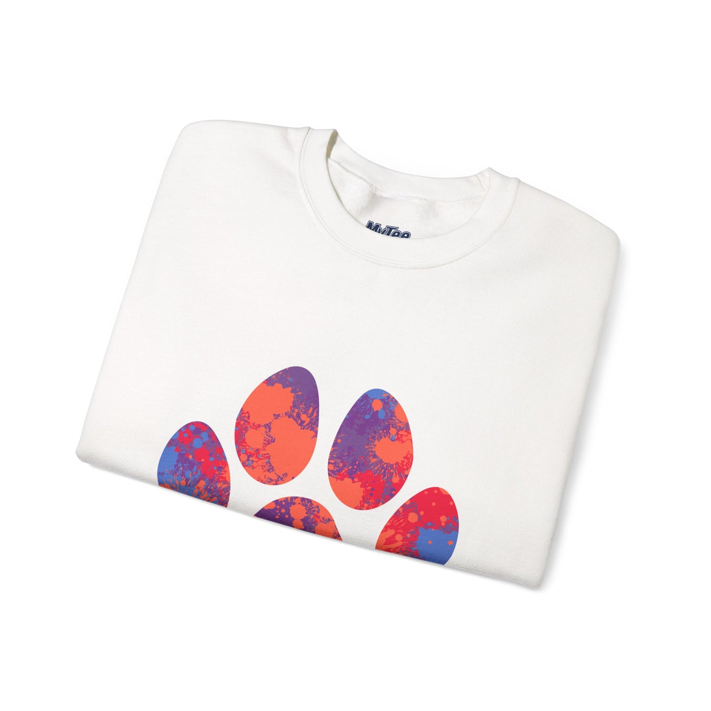 Colorful Paw Print Crewneck Sweatshirt | Pet Lover Gift, Cozy Casual Wear