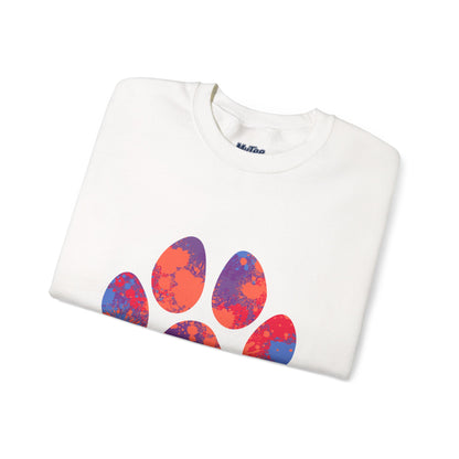 Colorful Paw Print Crewneck Sweatshirt | Pet Lover Gift, Cozy Casual Wear