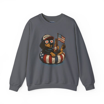 Patriotic Dachshund Dog Crewneck Unisex Sweatshirt - Perfect Gift for Dog Lovers, July 4th