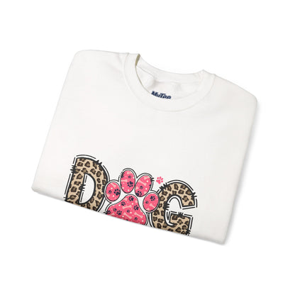 Dog Mama Leopard Print Crewneck Sweatshirt