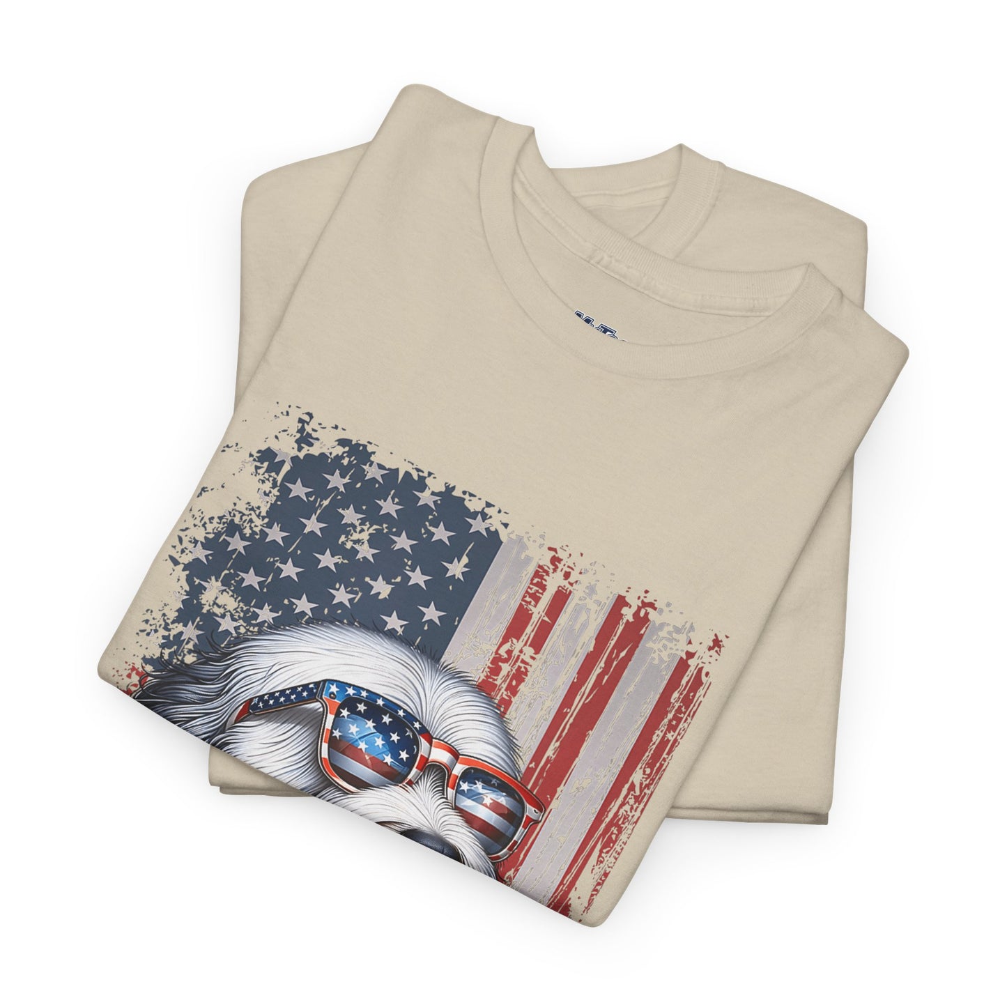 Patriotic Old English Sheepdog With Sunglasses Unisec T-Shirt