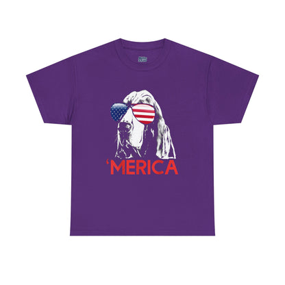 Patriotic Basset Hound With Sunglasses Unisex T-Shirt