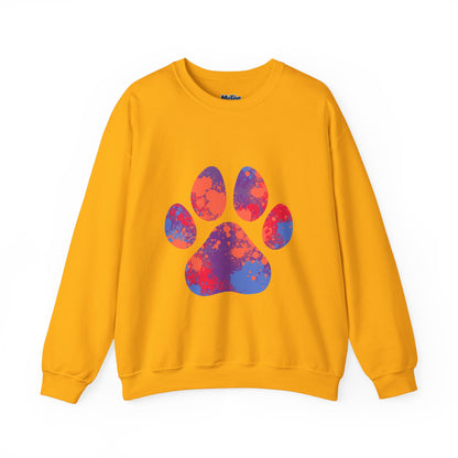 Colorful Paw Print Crewneck Sweatshirt | Pet Lover Gift, Cozy Casual Wear