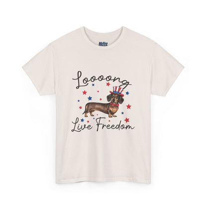 Patriotic Dachshund Loooong Live Freedom Unisex T-Shirt
