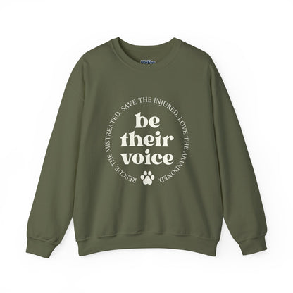 Be Their Voice Unisex Sweatshirt – Animal Shelter Support Pullover