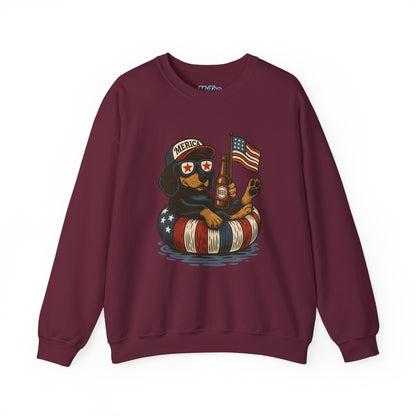 Patriotic Dachshund Dog Crewneck Unisex Sweatshirt - Perfect Gift for Dog Lovers, July 4th