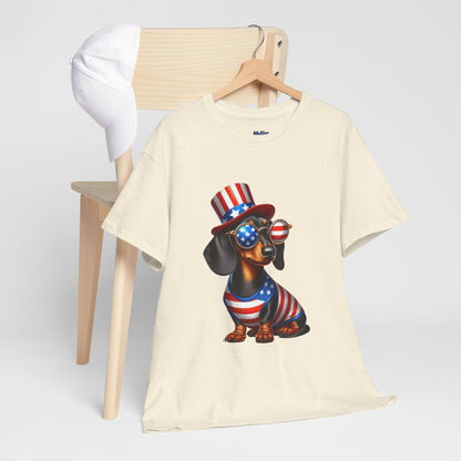 Patriotic Dachshund 4th of July T-Shirt | Red, White & Woof Style