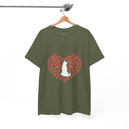 Dog Lover's Heart - Unisex Cotton Tee