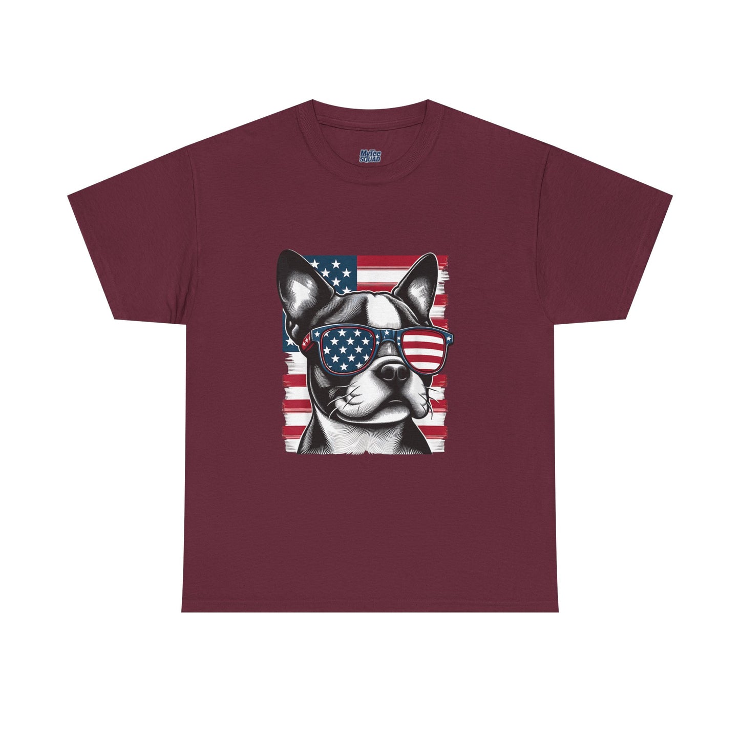 Patriotic Boston Terrier with Sunglasses Unisex T-Shirt