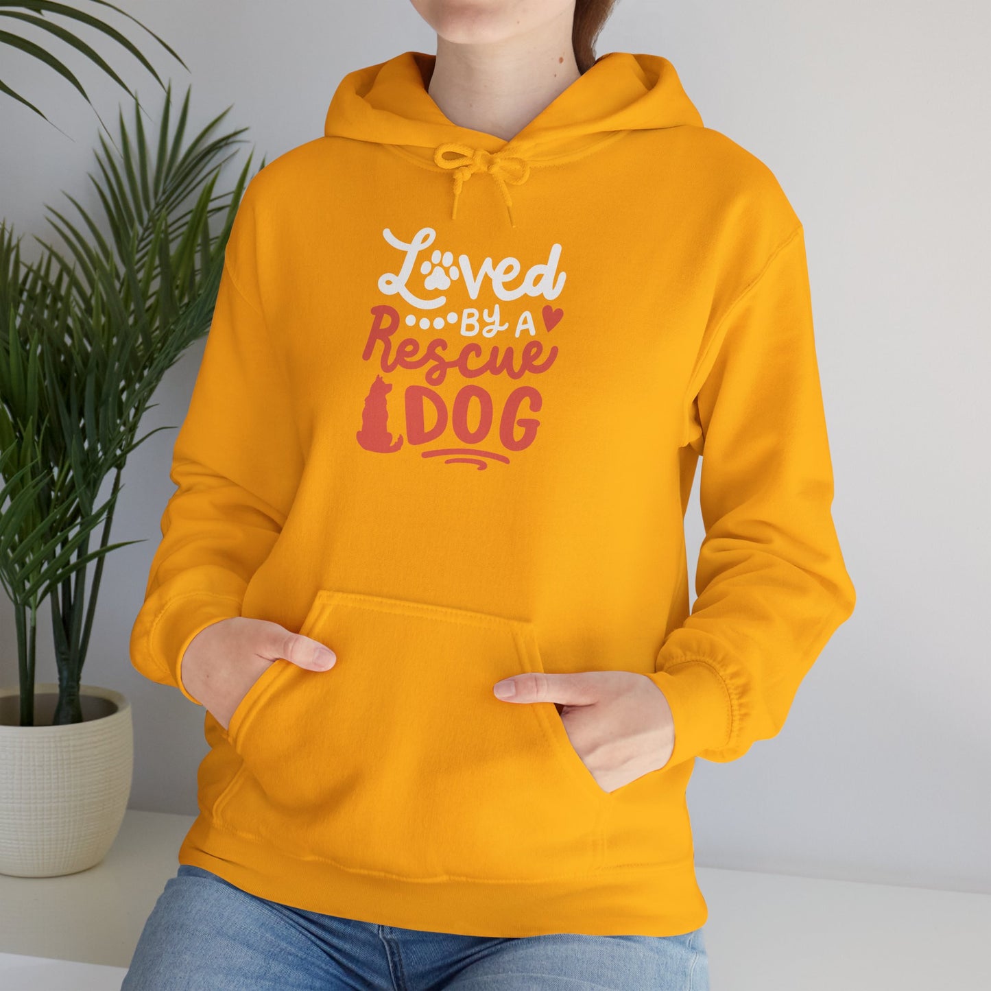 Loved By A Rescue Dog Hoodie | Pet Lover Gift, Fur Mom Hoodie, Pet Dad Apparel