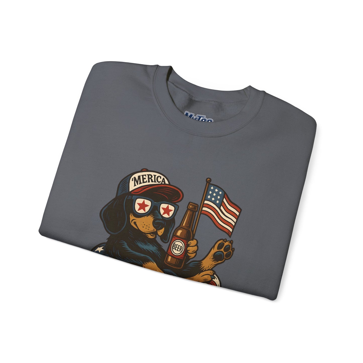 Patriotic Dachshund Dog Crewneck Unisex Sweatshirt - Perfect Gift for Dog Lovers, July 4th