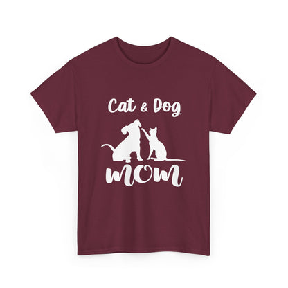 Cat & Dog Mom Cotton T-Shirt - Perfect for Pet Lovers
