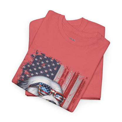 Patriotic Old English Sheepdog With Sunglasses Unisec T-Shirt