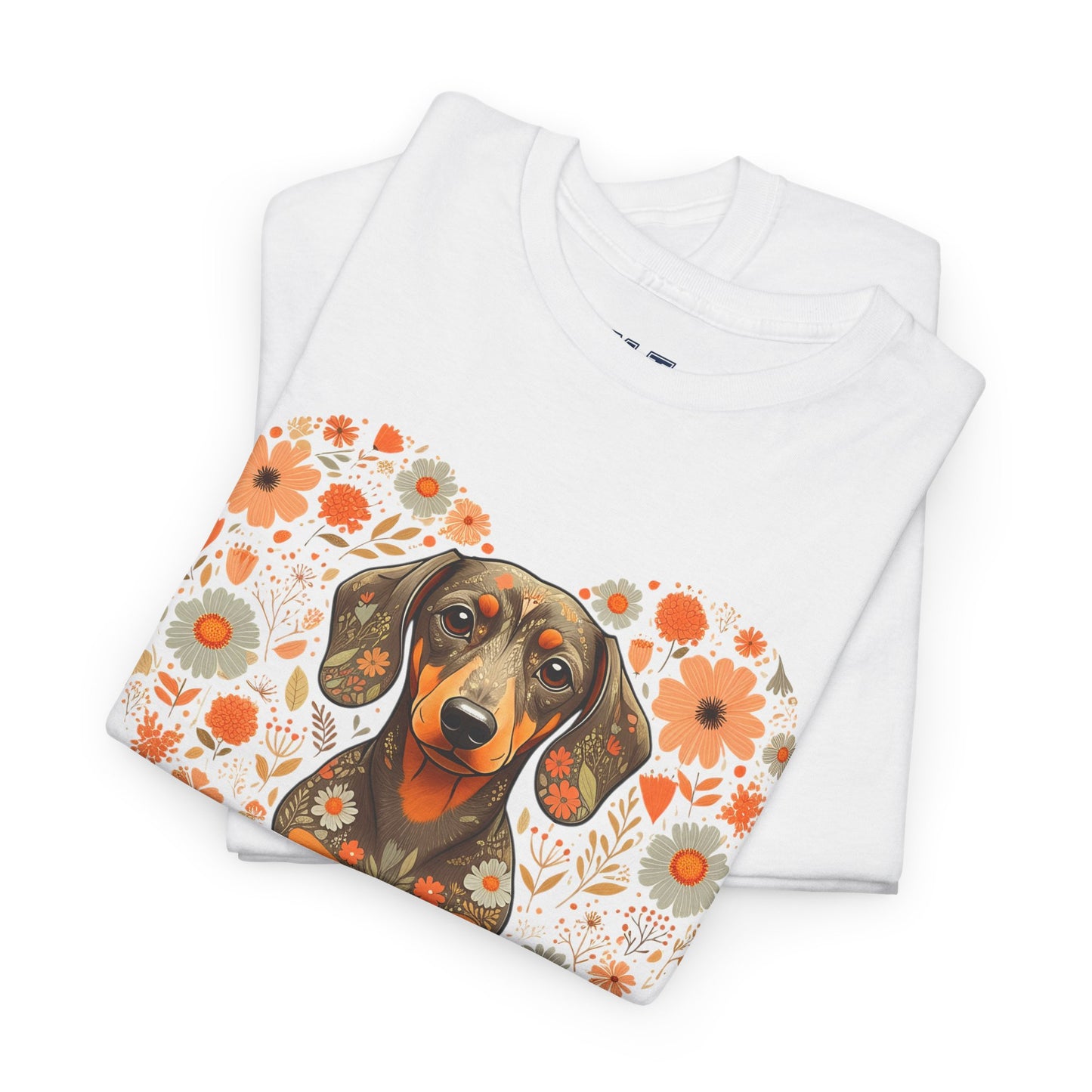 Dachshund Love Unisex T-Shirt – Adorable Floral Heart Dog Tee