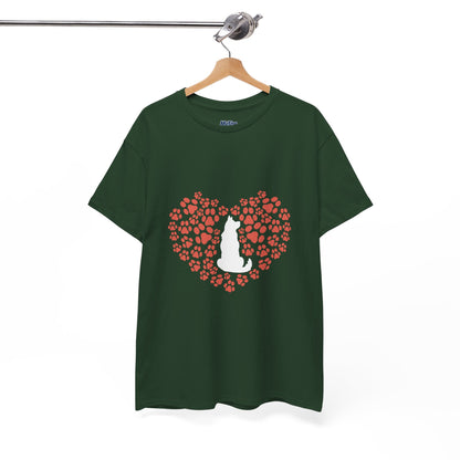 Dog Lover's Heart - Unisex Cotton Tee