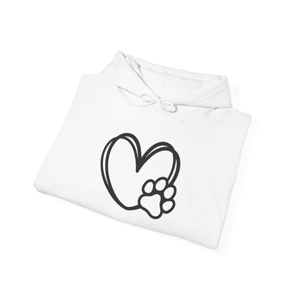 Minimal Paw Heart Unisex Hoodie – Dog Lover’s Comfort