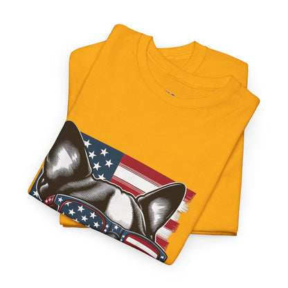 Patriotic Boston Terrier with Sunglasses Unisex T-Shirt