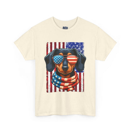 Patriotic Dachshund Dog Flag Shades Unisex T-Shirt
