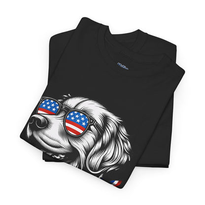 Patriotic Golden Retriever With Sunglasses Unisex T-Shirt