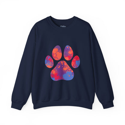 Colorful Paw Print Crewneck Sweatshirt | Pet Lover Gift, Cozy Casual Wear