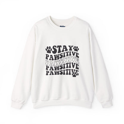 Stay Pawsitive Unisex Heavy Blend Crewneck Sweatshirt