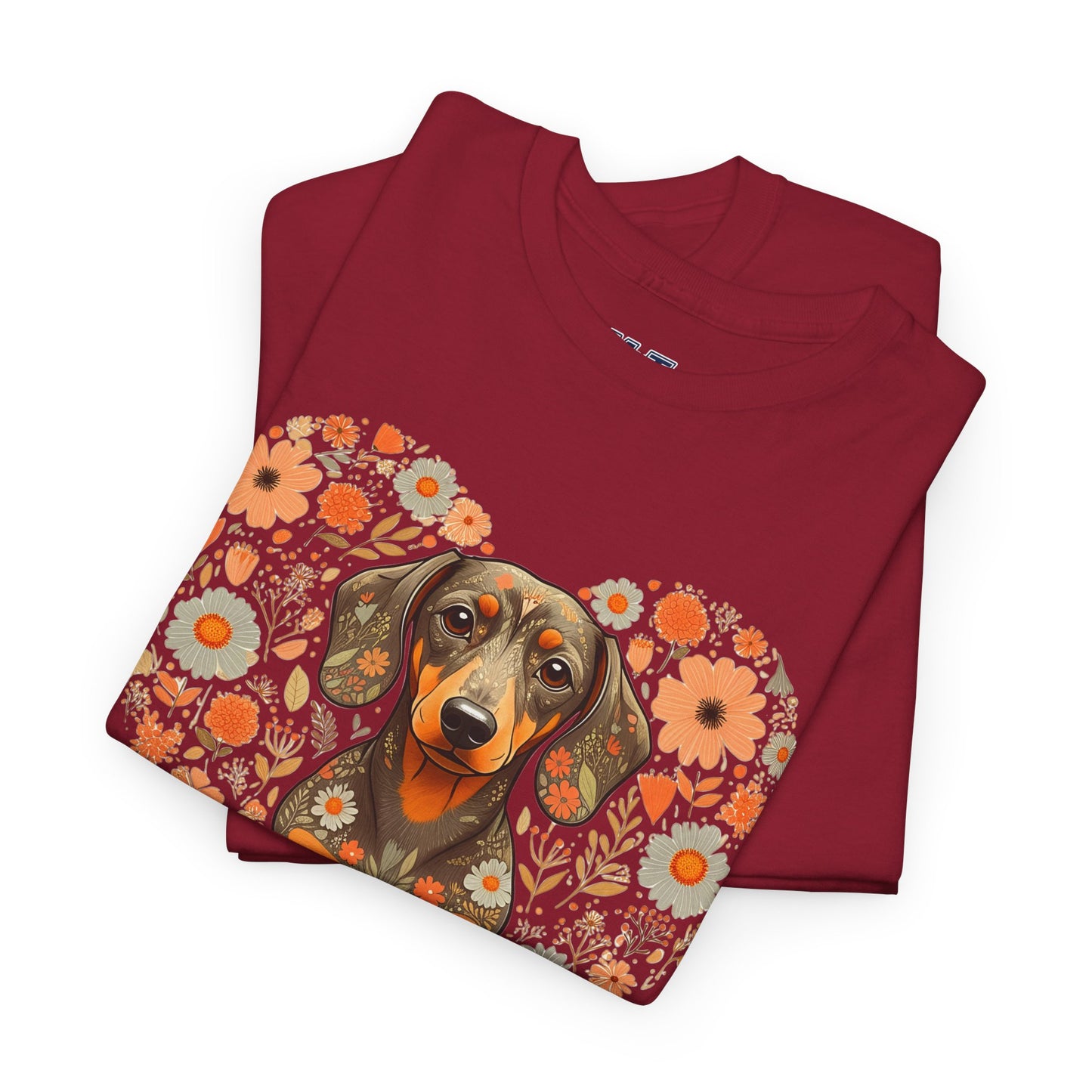 Dachshund Love Unisex T-Shirt – Adorable Floral Heart Dog Tee
