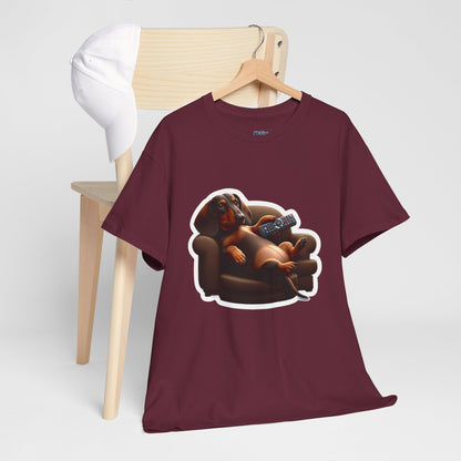 Dachshund Chill Mode Tee – Remote In Paw, Stress-Free Style